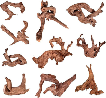 Natural Small Coral Driftwood for Aquarium Decor Fish Tank Decorations Reptile Decaor, Assorted Driftwood Branch 2-4" Pack of 10 Jorewood