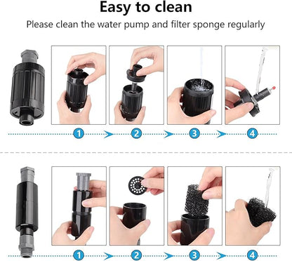 Aquarium Gravel Cleaner with External Controller 25W 550GPH Electric Fish Tank Vacuum Gravel Cleaner for Change Water(Adjustable Flow) Wash Sand (Sand/Gravel Mode) Water Filter Circulation fishkeeper