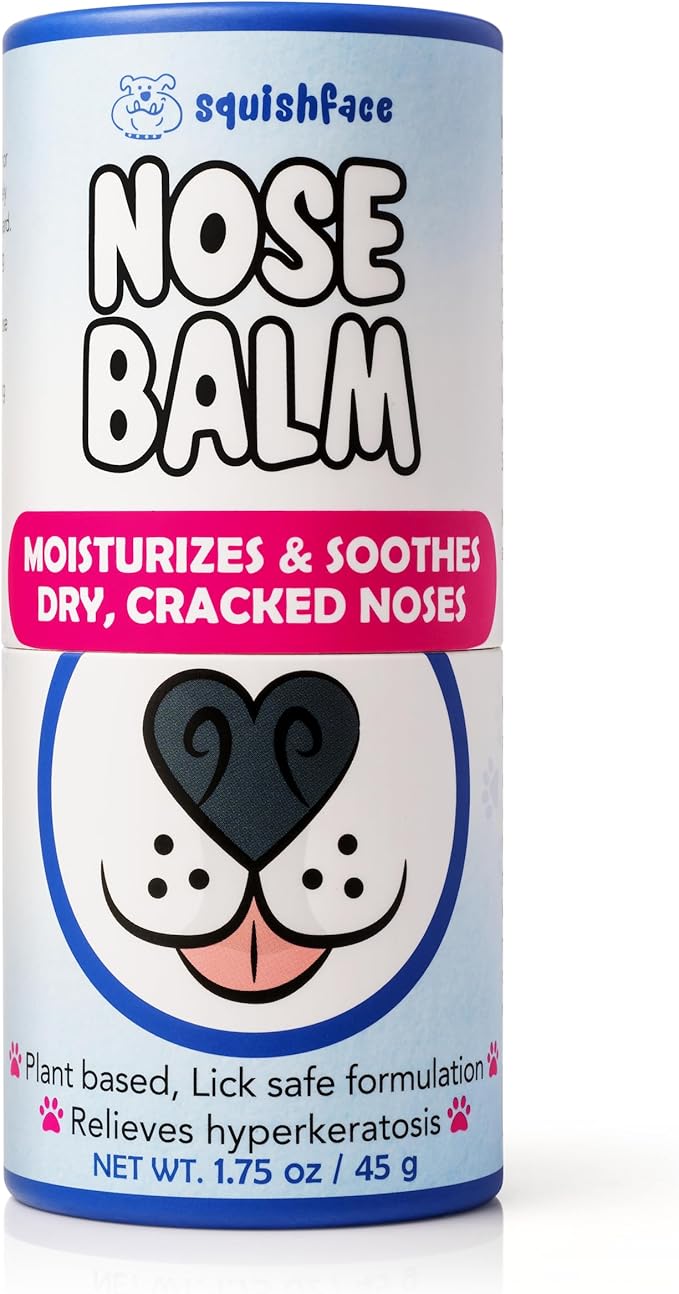 Squishface Nose Balm - Soothe & Protect Dry, Cracked Dog Snouts - Plant-Based, Lick-Safe Formulation to Aid in Relief of Hyperkeratosis - Great for All Breeds! (1.75 oz) Squishface