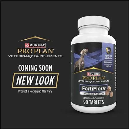 Purina Pro Plan Veterinary Supplements FortiFlora Chewable Dog Probiotic Supplement Tablets - 90 ct. Canister ProPlanVeterinaryDiets