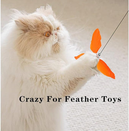 Cat Toys for Wand Cat Feather Toys Replacement 7pcs Cat Wand Attachments Interactive Cat Toys for Indoor Cats Suitable for Cat Stick Toy Suitable for Cats - PAWPICO