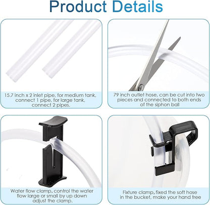 hygger Gravel Vacuum for Aquarium, Aquarium Siphon Vacuum Cleaner for Fish Tank Gravel and Sand Cleaning, Remove Dirt, Water Change, Aquarium Gravel Cleaner with Adjustable Water Flow (M) hygger