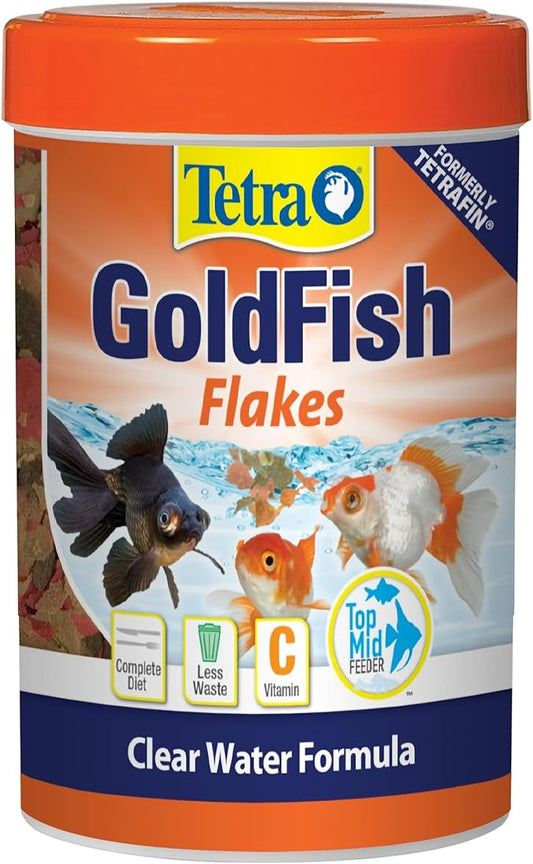 Tetra Goldfish Flakes, Nutritionally Balanced Diet For Aquarium Fish, Vitamin C Enriched Flakes, 0.42 oz Tetra
