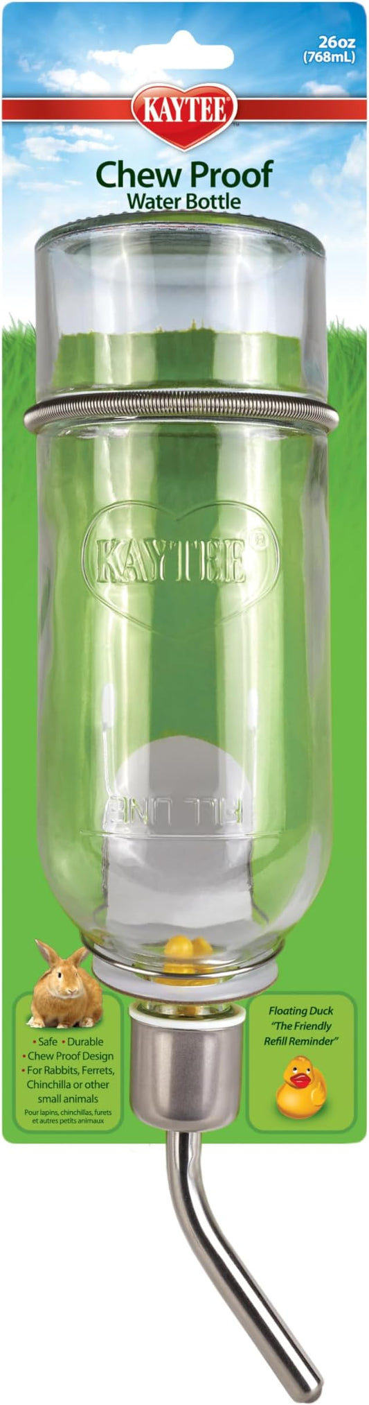 Kaytee Chew-Proof Water Bottle for Pet Ferrets and Rabbits, 26 oz Kaytee