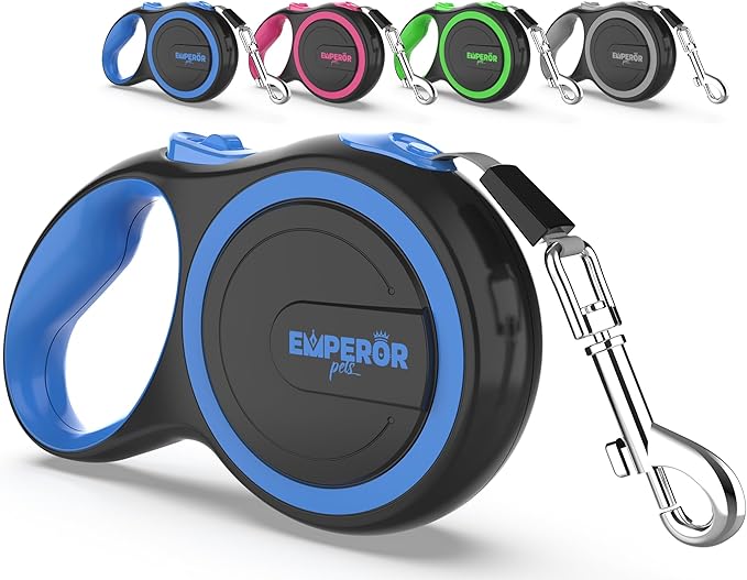 Emperor Pets 26 ft Retractable Leash Large Dogs - Up to 110lb, Heavy Duty Retractable 26 ft Leashes for Large Breed Medium Dogs -BL26 EmperorPets