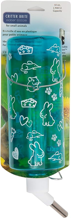 Lixit Standard Cage Water Bottles for Rabbits, Ferrets, Guinea Pigs, Hamsters, Rats, Mice and Other Small Animal's (32 Ounce, Blue) Lixit