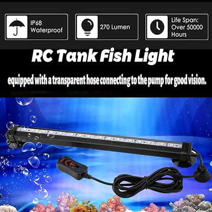 HCDMRE LED Air Bubble Light Aquarium Light Underwater Submersible Fish Tank Light Color Changing Making Oxygen Aquarium Tools,Us Plug (123cm/48.4") PAWPICO