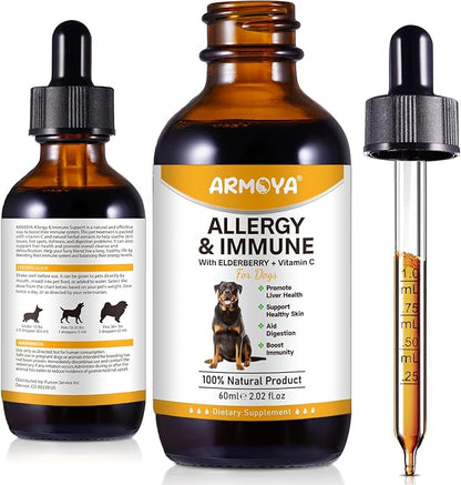 Allergy Relief Drops for Dogs - Allergy and Immune - Immune Support Supplement - Dog Supplement - Natural Pet Supplement for Dog Allergy Relief with Turmeric & Milk Thistle PAWPICO