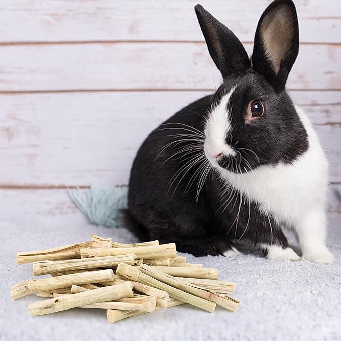 300g/0.66lb Sweet Bamboo Chew Sticks for Rabbits Bunny Chew Toys Molar Treats Snack for Small Animals Hamsters Chinchillas Guinea Pigs Natural Teeth Grinding Toys Heylcm