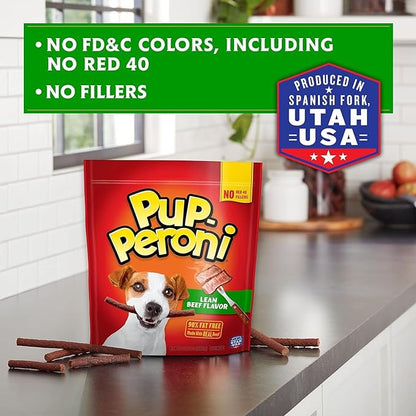Pup-Peroni Dog Treats, Lean Beef Flavor, 22.5 Ounce, Made with Real Beef, 90% Fat Free (Pack of 2) - PAWPICO