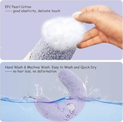 ucho Pillow for Cats, Ultra Soft Fluffy Pet Calming Toy Half Donut Cuddler, U-Shaped Pillow for Pet Cervical Protection Sleeping Improve- Purple ucho