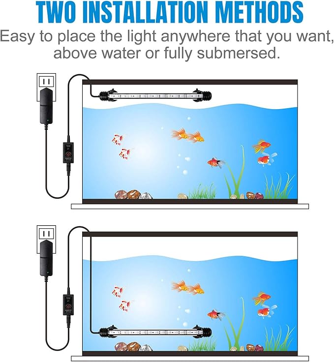 iKefe 7.5" Timer Color Changing LED Fish Tank Aquarium Submersible Light with Remote/Colored Aquarium LED Tank Lights Fixture for Underwater Decorations, Plant Grow, Saltwater Freshwater Fish, KT6007 iKefe