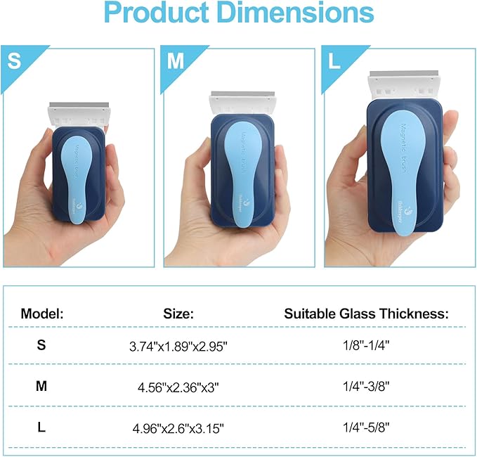 Aquarium Magnetic Glass Cleaner, Fish Tank Algae Magnet Cleaning Tool with Algae Scraper for Glass Aquariums Tank, Floating Scrubber Brush, 2 Detachable Scrapers, Small fishkeeper