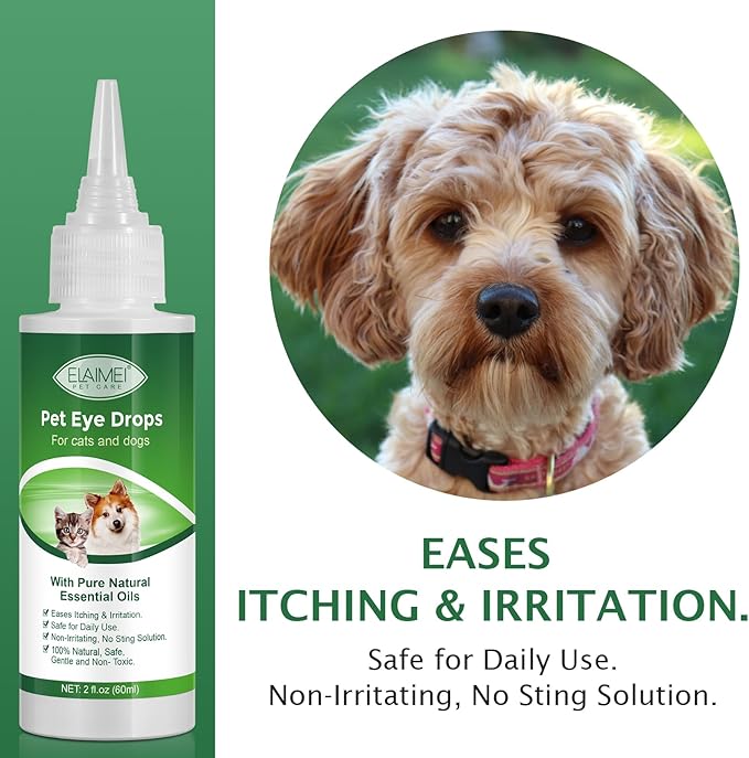 Dog Eye Drops, Eye Cleaner for Dogs & Cats Supports Eyes Infection Relief, Redness & Allergy Eyes Relief, Remove Tear Stain & Eye Debris - Pet Eye Gentle Care Supplement Cats Drops for Eyes - 2 fl oz… PAWPICO
