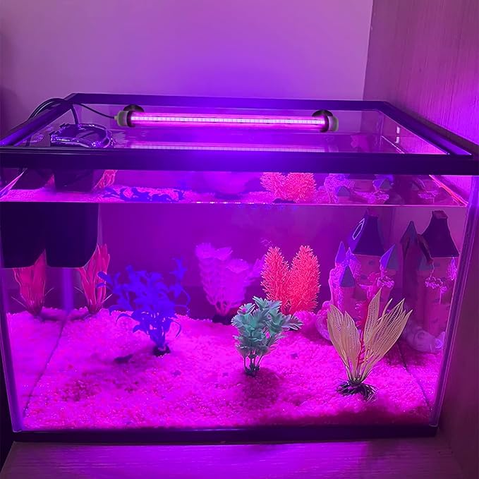 Submersible Aquarium Light for Fish Tank: Full Spectrum Underwater Fish Tank Light with COB Led Light Strips - Adjustable Brightness 8 Colors Led Light with Remote and Suction for Aquarium (7.8 Inch) SZMINILED