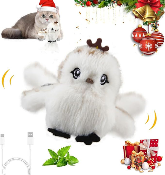 Gigwi Interactive Cat Toys for Indoor Cats, Flapping and Chirping Catnip Toys for Cat Exercise, Automatic Cat Toy with Beating Wings & Real Feather Tail, Rechargeable Cat Kicker Toy Prince - PAWPICO