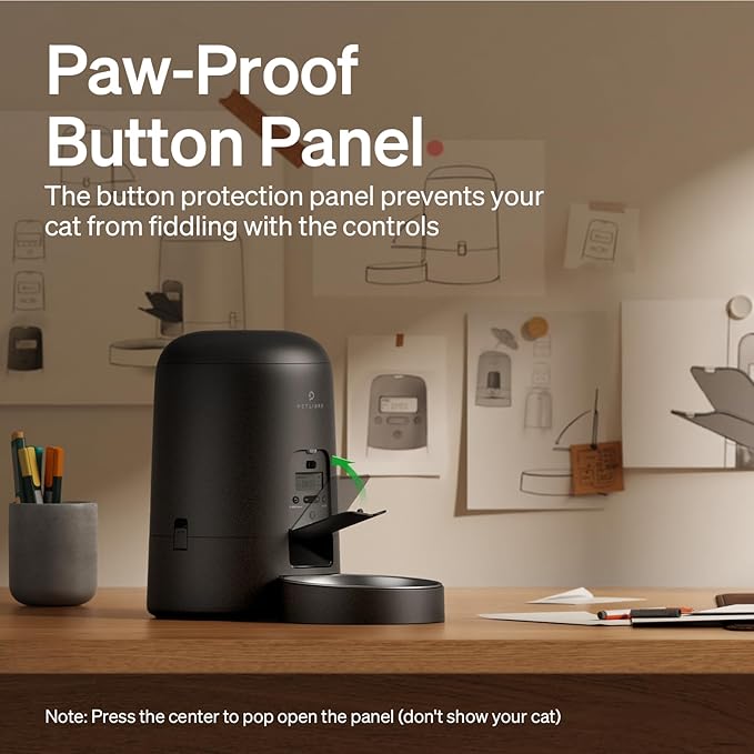 PETLIBRO Automatic Cat Feeder, Battery-operated Automatic Cat Food Dispenser with 180-Day Life, AIR Cordless Timed Pet Feeder for Cat & Dog, 2L Auto Cat Feeder, Black - PAWPICO