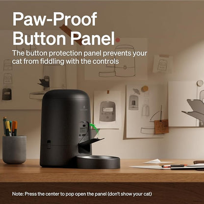 PETLIBRO Automatic Cat Feeder, Battery-operated Automatic Cat Food Dispenser with 180-Day Life, AIR Cordless Timed Pet Feeder for Cat & Dog, 2L Auto Cat Feeder, Black - PAWPICO