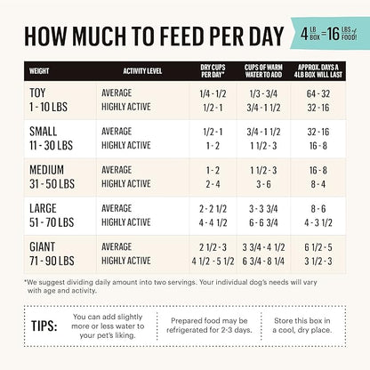 The Honest Kitchen Dehydrated Whole Grain Turkey Dog Food, 4 lb Box - PAWPICO