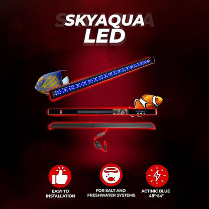 Aquatop SkyAqua Marine LED Saltwater Aquarium Light, 14000K Spectrum – Fits 48-54-Inch Tanks, 3 Position Toggle Switch & Included Remote Control, Aquarium Lights for Fish Tanks, UL & CSA AQUATOP