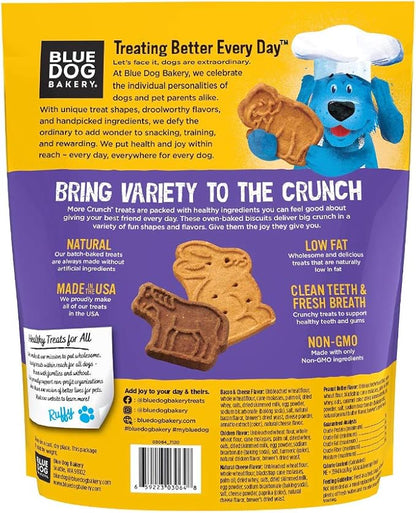 Blue Dog Bakery Natural Dog Treats, More Crunch Large, Assorted Flavors, 11.2 oz, 2lb Bag (Pack of 2) - PAWPICO