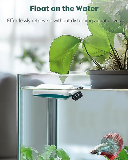Pawfly Strong Magnetic Fish Tank Cleaner Aquarium Glass Cleaner with 2 Detachable Scrapers Floating Scrubber Cleaning Tool for 1/4 Inch Thick Glass Fish Tank Magnetic Algae Scraper Magnetic Pawfly
