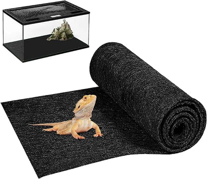 47" x 24" Large Reptile Carpet Terrarium Liner Bedding Reptile Substrate Mat Tank Accessories for Bearded Dragon Snake Lizard Tortoise Leopard Gecko (Black) Mechpia