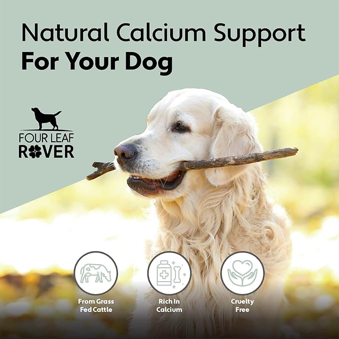 Better Bones - Dog Calcium Supplement with Phosphorus and Vitamin D for Joint, Teeth and Bone Health Support - Pure Grass-Fed Australian Beef Bone - Vet Formulated - Made in The USA FourLeafRover