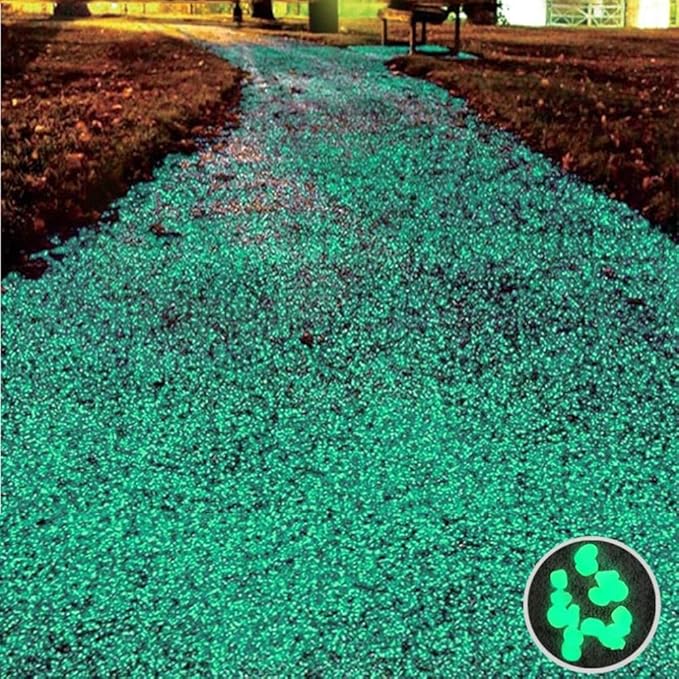 Oubest Glow in The Dark Rocks Glow Pebbles Decor for Garden/Fish Tank/Aquarium/Walkway/Driveway/Plant Pots/Bonsai (100, Green) Outbest