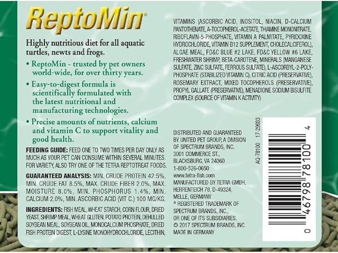 Tetra ReptoMin Floating Food Sticks 3.17 Ounces, for Aquatic Turtles, Newts and Frogs (1 CASE of 24 Individual 3.17 Ounce Bottles) Tetra