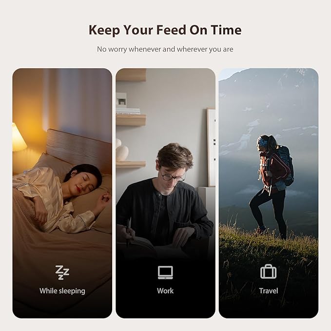 Automatic Cat Feeders, 3L Timed Cat Dry Food Dispenser, Dual Power Supply, Programmable Portion Size, 1-6 Meals Per Day, Auto Pet Feeder for Cats and Small Dogs - PAWPICO