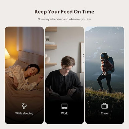 Automatic Cat Feeders, 3L Timed Cat Dry Food Dispenser, Dual Power Supply, Programmable Portion Size, 1-6 Meals Per Day, Auto Pet Feeder for Cats and Small Dogs - PAWPICO