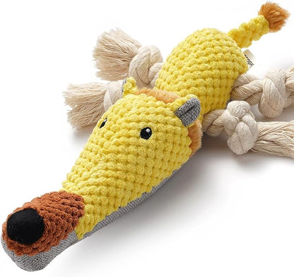 Sedioso Dog Toys, Dog Plush Toy for Large Breed, Cute Squeaky Dog Toys with Crinkle Paper, Dog Chew Toys for Puppy, Small, Middle, Big Dogs (Lion(Yellow)) - PAWPICO