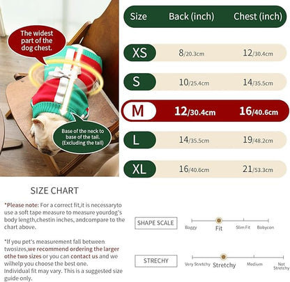 Dog Christmas Sweater for Medium Size Dog - Puppy Gift Medium Warm Santa Clothes in Winter, Turtleneck Pullover Design for Boy Girl Pet, Doggies, Cat, Kitten Weiner Bulldog Beagles(M, Xmas) - PAWPICO