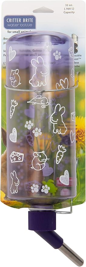 Lixit Standard Cage Water Bottles for Rabbits, Ferrets, Guinea Pigs, Hamsters, Rats, Mice and Other Small Animal's (32 Ounce, Purple) Lixit