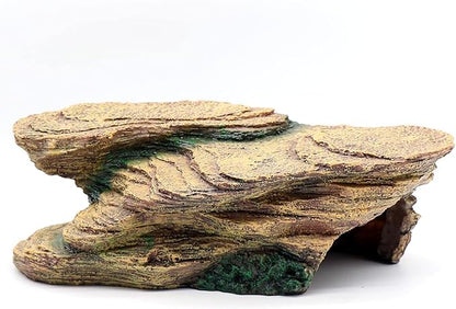 Turtle Basking Platform Shale Scape Step Ledge, Reptile Cave Hideout Turtle Tank Accessories Decorations, Great for Reptiles, Amphibians, Leopard Gecko, Bearded Dragons, Lizard, Frogs relaqcc