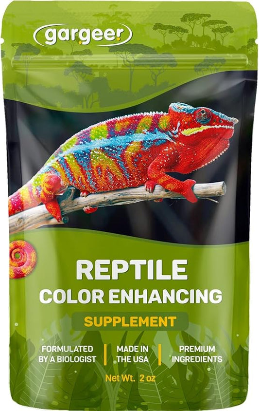 All Reptiles Color Enhancer. Magnify Vibrant Colors, and Boost Health with Much Needed Minerals and Vitamins. 2oz Pouch for Weekly Use. Enjoy! Gargeer