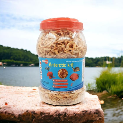 Premium Freeze-Dried Krill & Shrimp Mix - Ideal for Arowana, Koi, Tropical Cichlids, and Turtles - High-Protein Floating Aquarium Food (2000ml) toyuto