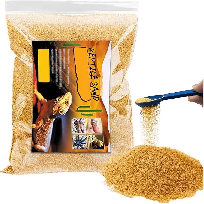 BNOSDM Reptile Sand Bearded Dragons Substrate Sands Lizard Terrarium Bedding Desert Blend for Snakes Geckos Chameleon Tortoise Frogs Scorpion Invertebrates Amphibian（Yellow） BNOSDM