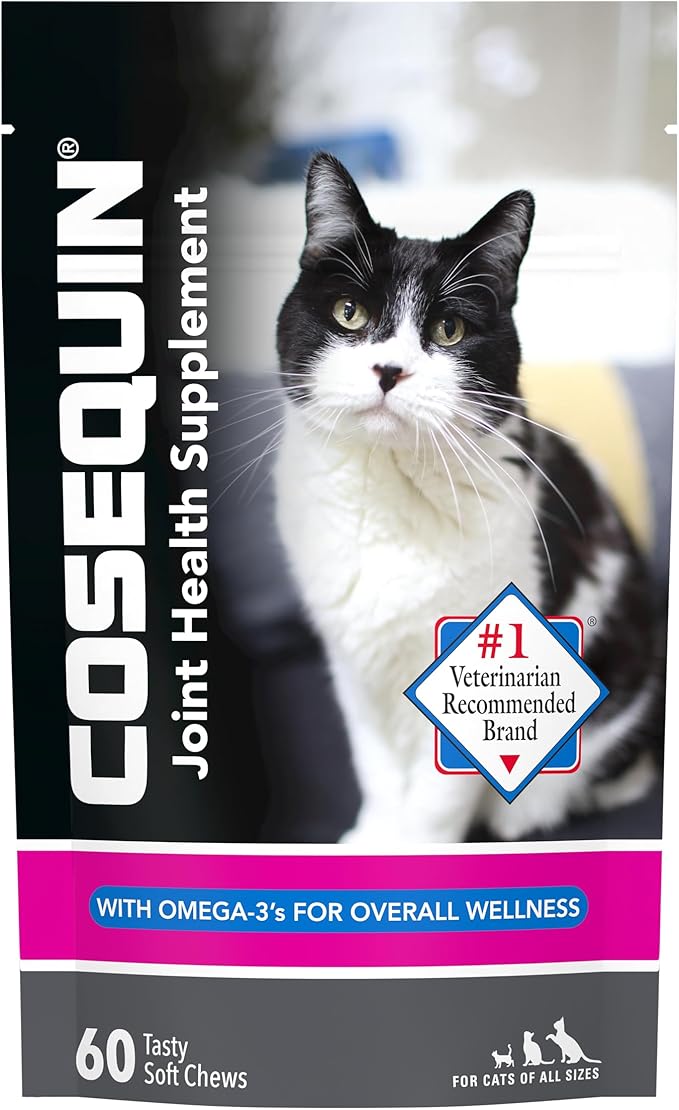 Nutramax Cosequin Joint Health Supplement for Cats - With Glucosamine, Chondroitin, and Omega-3, 60 Soft Chews NutramaxLaboratories