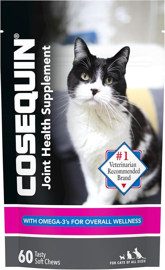 Nutramax Cosequin Joint Health Supplement for Cats - With Glucosamine, Chondroitin, and Omega-3, 60 Soft Chews NutramaxLaboratories