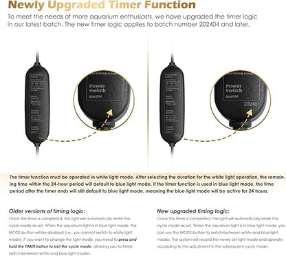 GLOWRIUM Aquarium Light, LED Full Spectrum Freshwater Fish Tank, Daylight/Moonlight Mode and infinitely dimmable, Fish Tank Light with auto-on/Off Timer (24-29 in) GLOWRIUM