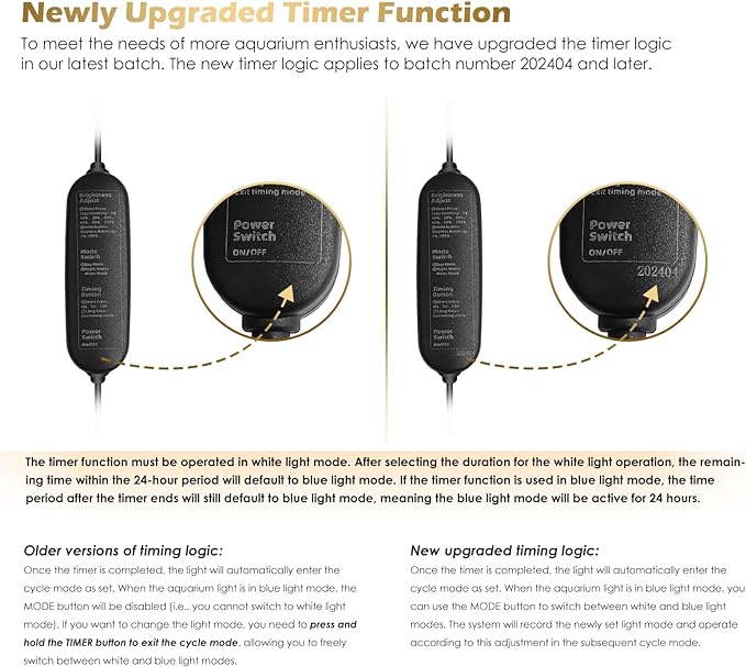 GLOWRIUM Aquarium Light, LED Full Spectrum Freshwater Fish Tank, Daylight/Moonlight Mode and infinitely dimmable, Fish Tank Light with auto-on/Off Timer (48-53 in) GLOWRIUM