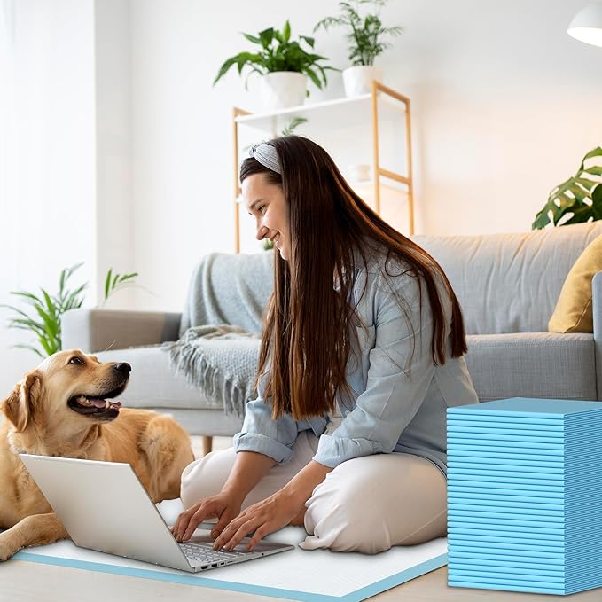 Puppy Pee Pads for Dogs 32"x36" 60 Count, Pee Pads Extra Large, Leak-Proof & Super Absorbent Dog Pee Pads, Thicken Disposable Potty Pads Puppy Training Pads for Cats Rabbits - PAWPICO
