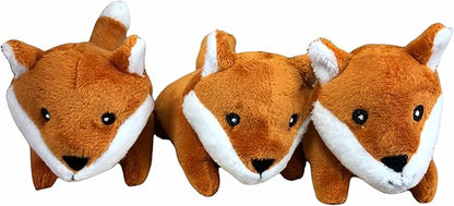 3 Pack of Fox Plush Dog Toys with Squeakers for Small and Medium Size Dogs, Replacement Animal Toys for Glow Pups Burrow Hide and Seek Tree Toy (3 Pack: Replacement Animals, Fox) - PAWPICO