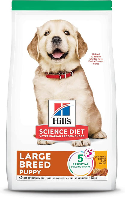 Hill's Science Diet Puppy, Large Breed Puppy Premium Nutrition, Dry Dog Food, Chicken & Brown Rice, 27.5 lb Bag - PAWPICO