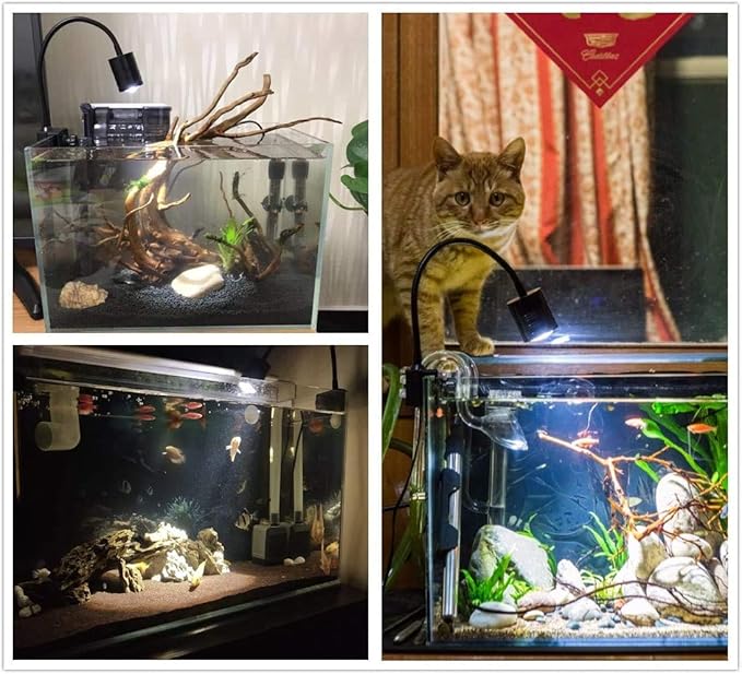 LED Aquarium Light - Freshwater Fish Tank Light Vivarium Terrarium Spotlight 3 Colors 3000K 4000K 6000K Cool Warm White for Planted Fish Tank (3 Colors) NILIPAL