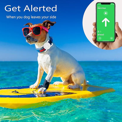 SANKALA Airtag Dog Collar Holder, [1 Pack] Waterproof Dog Airtag Holder, Silicone Full Body Covered Anti-Lost Protective Apple Air Tag Holder for Pet Collar - Fits All Width Collars, White SANKALA