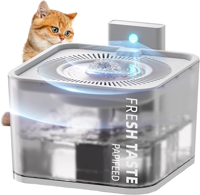 Silent Leak Proof Cat Drinking Fountain 3 Liter Large Capacity, Semi-Transparent Visible Water Tank with Motion Sensor Function, Detachable Cat Fountain. - PAWPICO