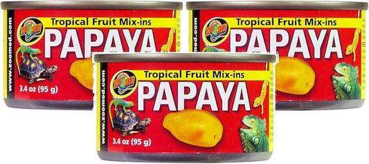 Zoo Med 3 Pack of Tropical Fruit Mix-ins Papaya Reptile Food, 3.4-Ounces Each ZooMed